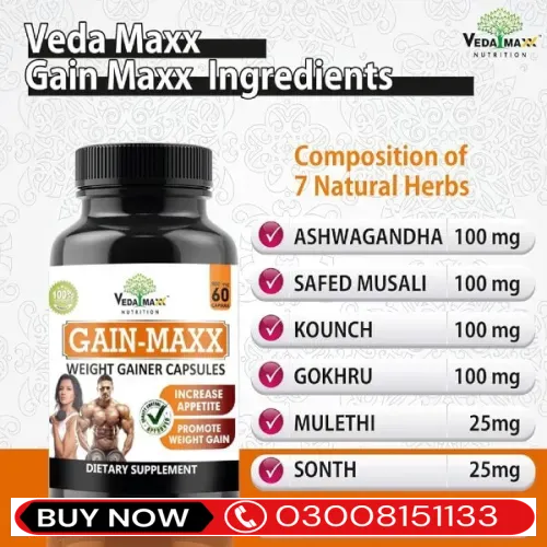  Gain Maxx Weight Gainer Capsules In Pakistan
